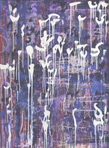 "Temerity" 2015. Pencil, oil, acrylic, gloss and emulsion paint on board.